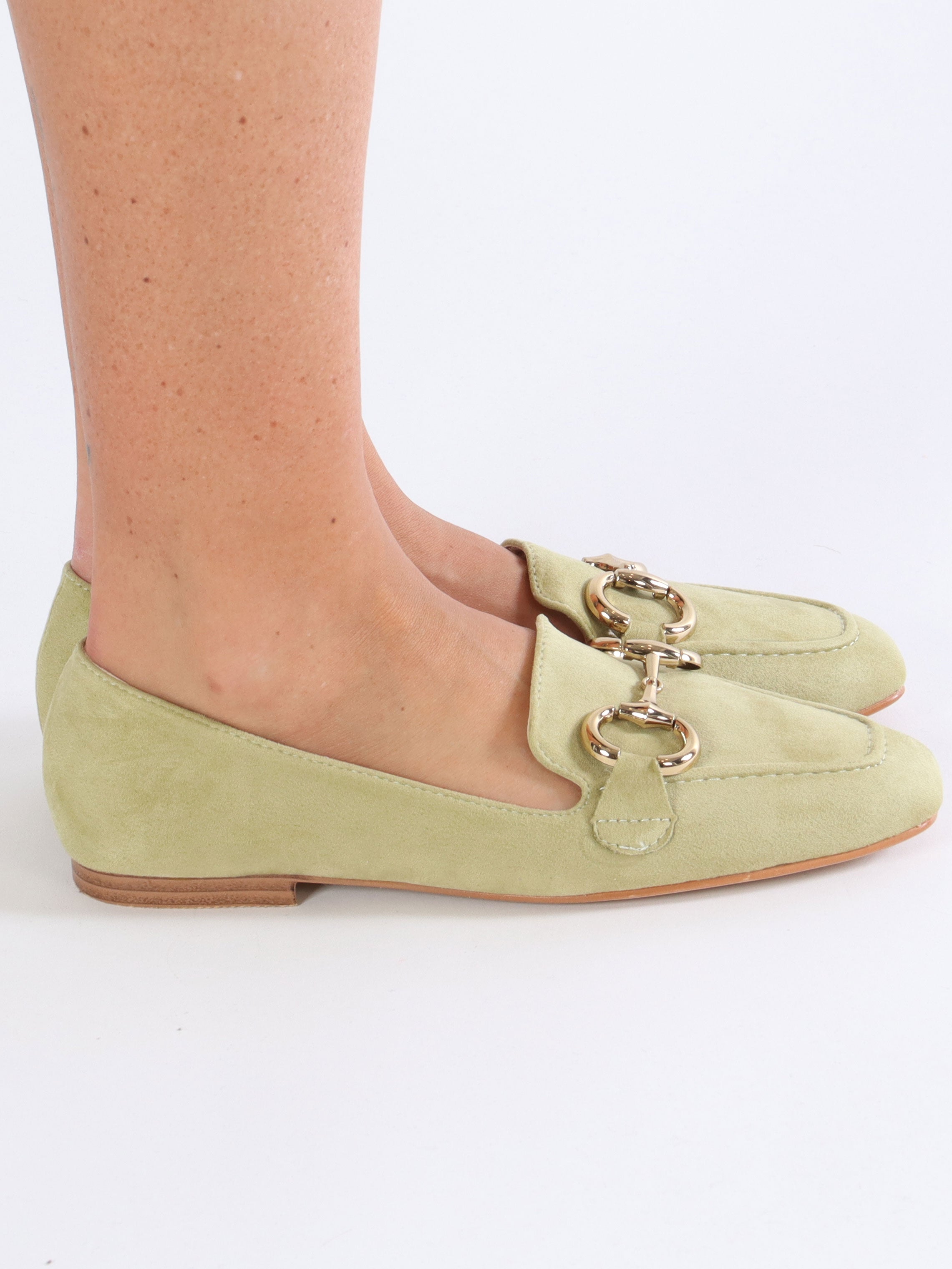 Rosaria - Fine mokkasiner med guld bidsel